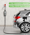 NOEIFEVO Mobile EV Wallbox 22kw 5m (1,84kW-22kW), Fungerer med alle Type2 E-Cars, Ultimate EV-lader for på farten
​