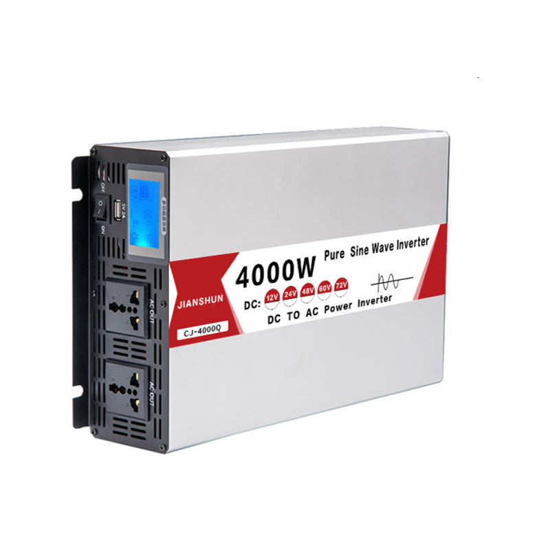 12V 24V 48V 60V 72V 96V opptil 220V ren sinusvekselretter, 4000W 8000W solvekselretter med USB-display-konverter