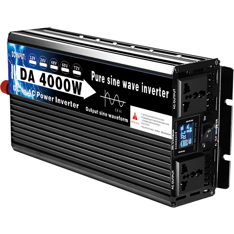 12V 24V 48V 60V 72V ren sinusbølge-inverter, 4000W 12000W solspennings-autokonverter med fjernkontroll