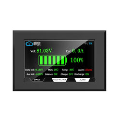 Display batteria LCD TFT da 4,3 pollici – Visualizzazione di tensione, corrente, SOC e temperatura, touchscreen – Per Jikong BMS (88,5 × 135,9 mm)