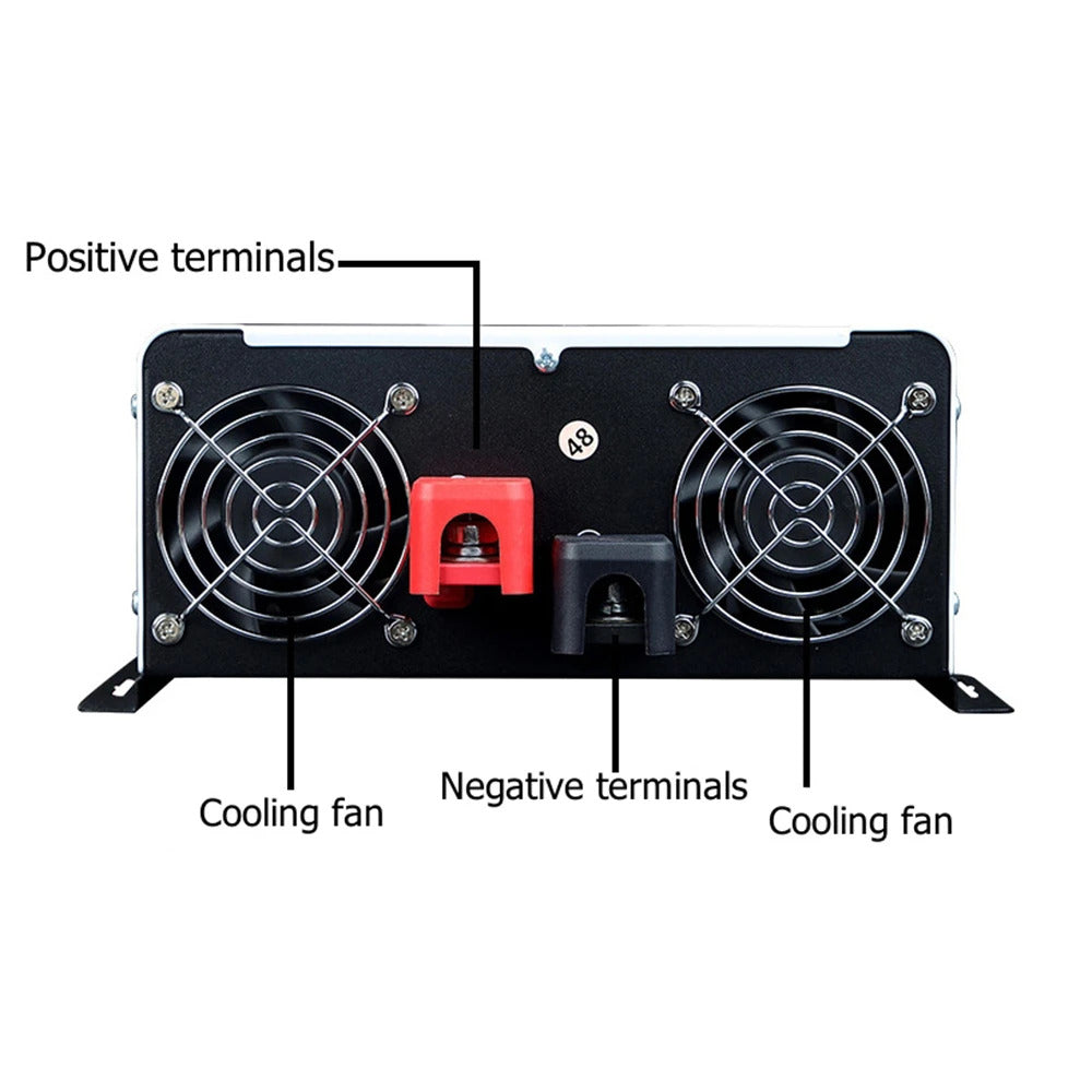 Inverter 12v til 230v Ren sinus, 5000W til 12000W DC AC inverter med EU-stikkontakter for bil, lastebil, camping og husholdningsapparater