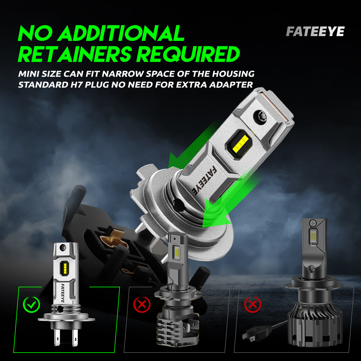 2 pezzi di fari auto 50W 10000 lumen, lampadina LED H7.