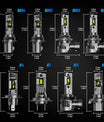 2 Pezzi 100W 24000 Lumen Lampadine Fari Auto, H7 H11 9005 9006 H4 Lampadine LED
