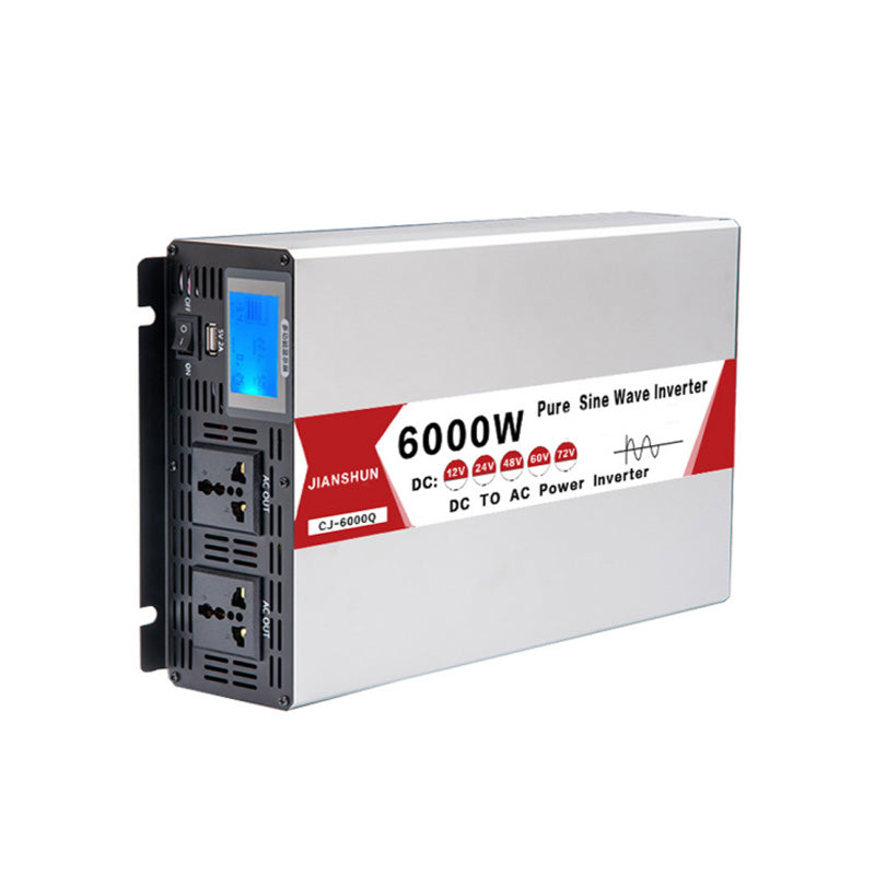 12V 24V 48V 60V 72V 96V opptil 220V ren sinusvekselretter, 4000W 8000W solvekselretter med USB-display-konverter