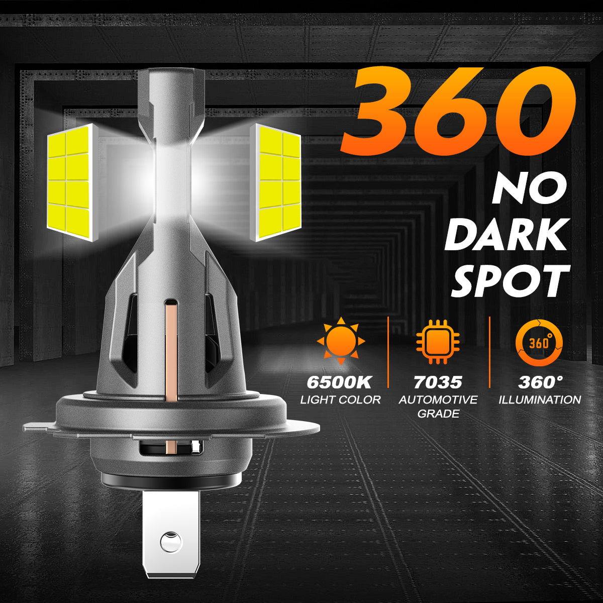 2 pezzi 60W 12000 Lumen Lampada Fari Auto, Lampada LED H7