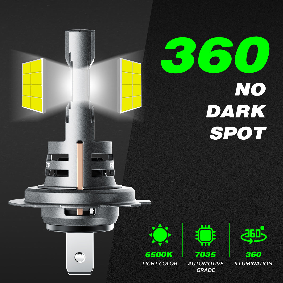 2 יחידות פנס רכב LED H7 60W 12000LM לומן