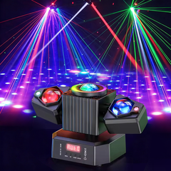 65W Disco PartyLicht, zweiarmer RGBW 4-in-1 LED-Effektstrahler mit Fernbedienung, Bühnenlicht effekt-Projektor für DJ-Partys, Konzerte, Hochzeiten und Theater