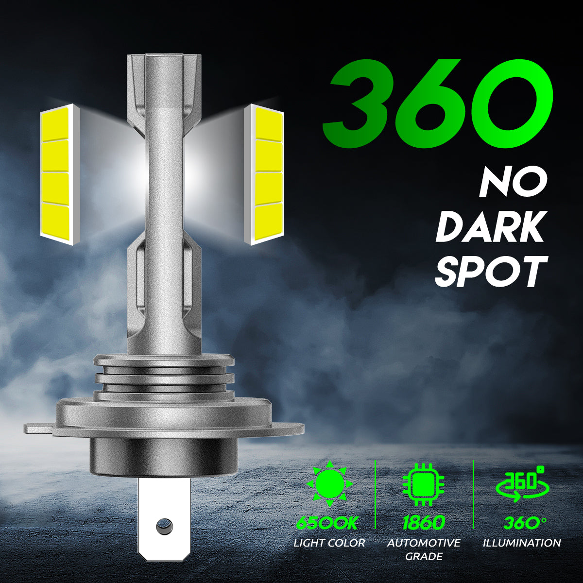 2 pezzi di fari auto 50W 10000 lumen, lampadina LED H7.