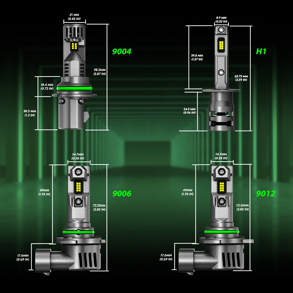 2 pezzi di lampada per fari auto da 72W 16000LM, lampada a LED H1 H3 H7 H11 9006 9005 880