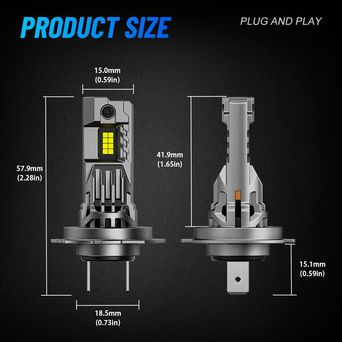 2 Pezzi 100W 24000 Lumen Lampadine Fari Auto, H7 H11 9005 9006 H4 Lampadine LED