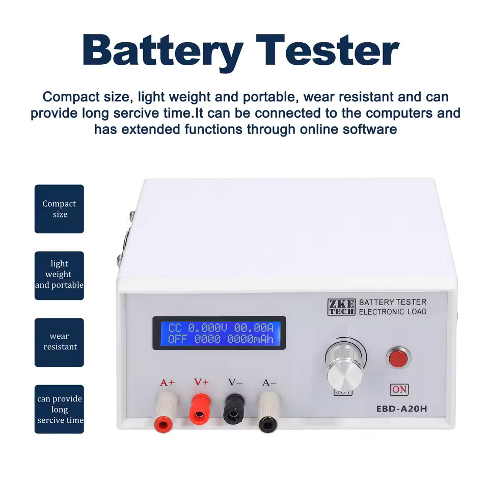 NOEIFEVO EBD-A20H Probador de baterías 0–30 V 0,01–20 A 200 W Dispositivo multifuncional de carga y descarga, DE compatible con control por software en línea para PC