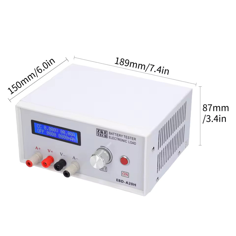 NOEIFEVO EBD-A20H Probador de baterías 0–30 V 0,01–20 A 200 W Dispositivo multifuncional de carga y descarga, DE compatible con control por software en línea para PC
