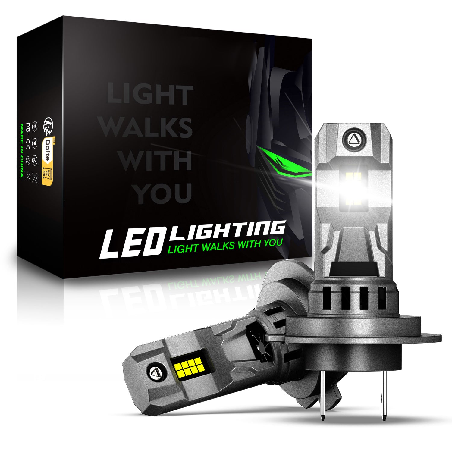 2 pezzi di lampada per fari auto da 72W 16000LM, lampada a LED H1 H3 H7 H11 9006 9005 880