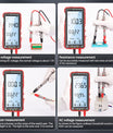681 Multimetro digitale, dispositivo di misura multifunzione, ricaricabile, tensione AC/DC, tester di tensione senza contatto, schermo LCD, tester di corrente