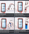 681 Multimetro digitale, dispositivo di misura multifunzione, ricaricabile, tensione AC/DC, tester di tensione senza contatto, schermo LCD, tester di corrente