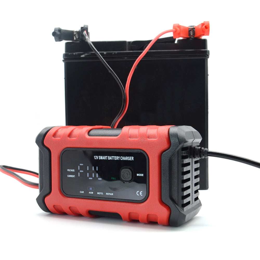 NOEIFEVO 6A Bilbatterilader, 12V Smart Fullautomatisk Bilbatterilader med Temperaturkompensasjon for Bil, Lastebil, Motorsykkel, Gressklipper, Båt og Marinebatterier