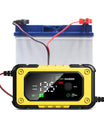 NOEIFEVO 7A Bilbatterilader, 12V Smart fullt automatisk bilbatterilader med temperaturkompensasjon for bil, lastebil, motorsykkel, gressklipper, båt og marinebatterier