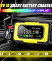 NOEIFEVO 7A Bilbatterilader, 12V Smart fullt automatisk bilbatterilader med temperaturkompensasjon for bil, lastebil, motorsykkel, gressklipper, båt og marinebatterier
