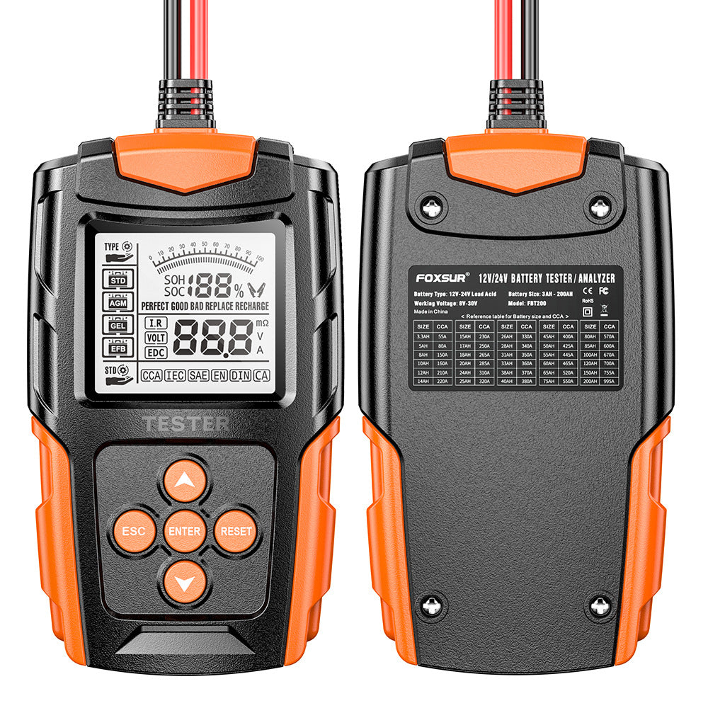 NOEIFEVO Bilbatteritestare 12V 24V Lasttestare, CCA Bilbatteritestare Generatorprovare för motorfordon, Digital Bilbatterianalysator, Laddkurvesystemtester för Personbil, Lastbil, ATV, Bil och Båt.