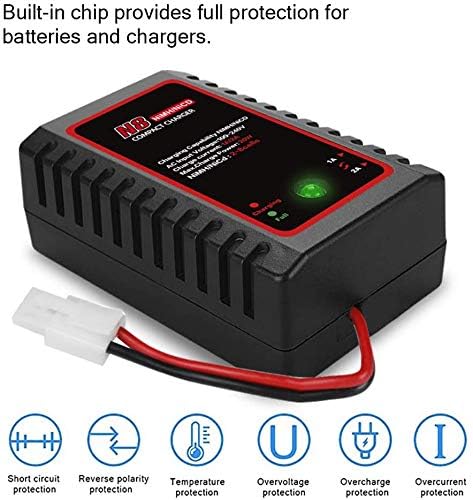 N8 Intelligent NiMH / NiCD Batterilader for 2-8s 2.4V 3.6V 4.8V 6V 7.2V 8.4V 9.6V Batterier til Airsoft, RC-Bil, Båt og Drone, med Standard / Mini Tamiya-tilkobling