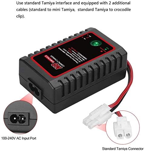 N8 Intelligent NiMH / NiCD Batterilader for 2-8s 2.4V 3.6V 4.8V 6V 7.2V 8.4V 9.6V Batterier til Airsoft, RC-Bil, Båt og Drone, med Standard / Mini Tamiya-tilkobling