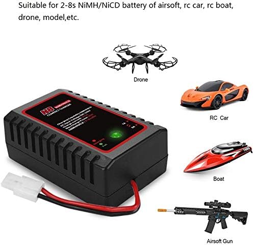 N8 Intelligent NiMH / NiCD Batterilader for 2-8s 2.4V 3.6V 4.8V 6V 7.2V 8.4V 9.6V Batterier til Airsoft, RC-Bil, Båt og Drone, med Standard / Mini Tamiya-tilkobling