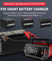 NOEIFEVO 6V 10A/12V 30A/24V 16A Slimme Batterijlader voor Autobatterijen, Motoren, Grasmaaiers, Boten, Geschikt voor Lithium, LiFePO4 en Loodzuurbatterijen (AGM, Gel, MF, EFB, SLA, VRLA, Nat)