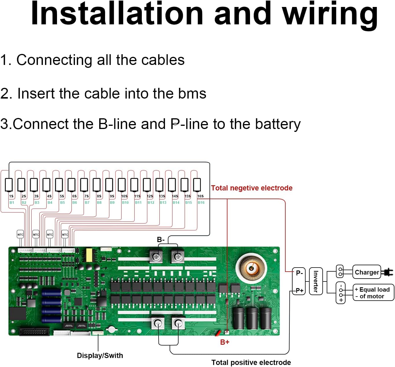 BMS 8S-16S 24V-48V 100A/150A Sistema di accumulo di energia domestica BMS 1A/2A bilanciamento attivo Bluetooth integrato con RS485 CAN per sistema solare