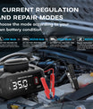 NOEIFEVO 6V 10A / 12V 35A / 24V 18A Universele acculader voor auto's voor lithium-, LiFePO4-, loodzuur-, AGM- en natte accu's, 9-traps slimme onderhoudslader met 3 stroominstellingen
