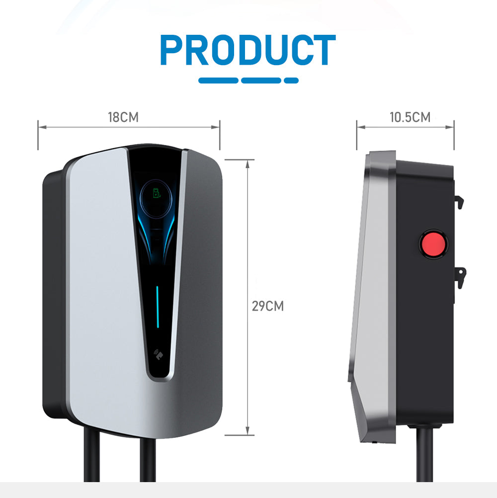 Noeifevo Q8 7KW 11KW 22KW EV Wallbox Ladestasjon Type 2 5M EV Power Hurtigladekabel med RFID Wifi