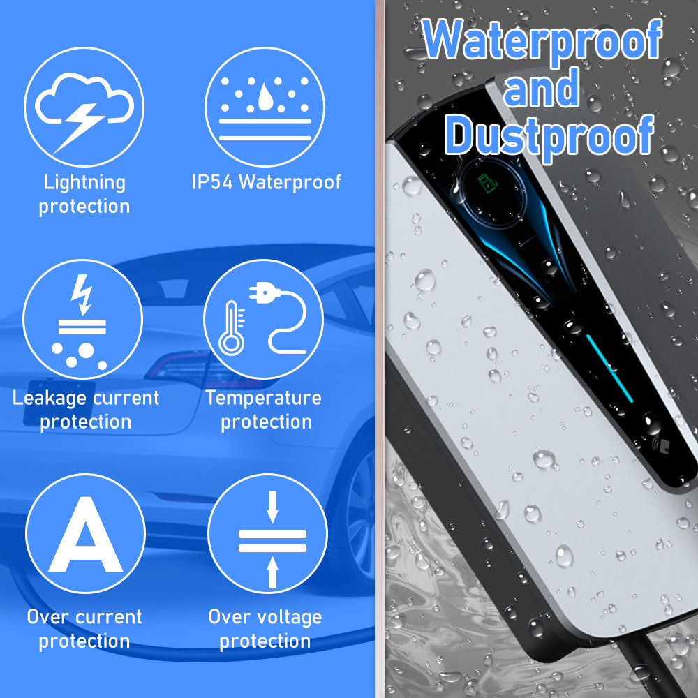 Noeifevo Q8 7KW 11KW 22KW EV Wallbox Ladestasjon Type 2 5M EV Power Hurtigladekabel med RFID Wifi