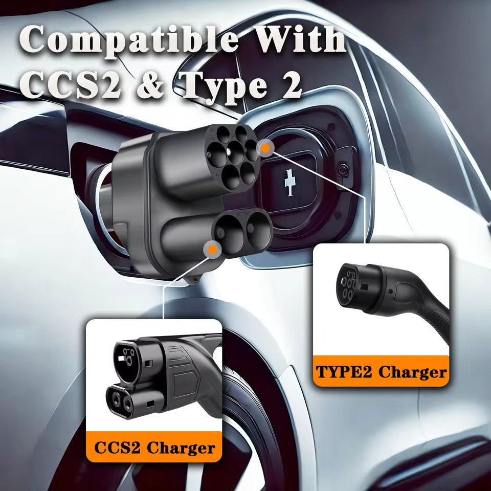 Adattatore per caricatore EV NOEIFEVO CCS2 e Tipo 2 a Tesla NACS, AC 32A DC 400A, compatibile con Tesla Model 3/X/Y, prodotto negli Stati Uniti, adattatore combinato CCS2, supporta i caricabatterie CCS2 e Tipo 2