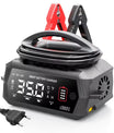 NOEIFEVO 6V 10A / 12V 35A / 24V 18A Universele acculader voor auto's voor lithium-, LiFePO4-, loodzuur-, AGM- en natte accu's, 9-traps slimme onderhoudslader met 3 stroominstellingen