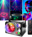 4-in-1 Discokugel, DJ-Disco- und Partylicht (65 Muster), musikgesteuertes Disco-Partylicht, RGB/UV/Stroboskop, sprachgesteuerte Partyleuchte für Partys, Festivals, Clubs, Halloween und Weihnachten