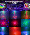 4-in-1 Discokugel, DJ-Disco- und Partylicht (65 Muster), musikgesteuertes Disco-Partylicht, RGB/UV/Stroboskop, sprachgesteuerte Partyleuchte für Partys, Festivals, Clubs, Halloween und Weihnachten