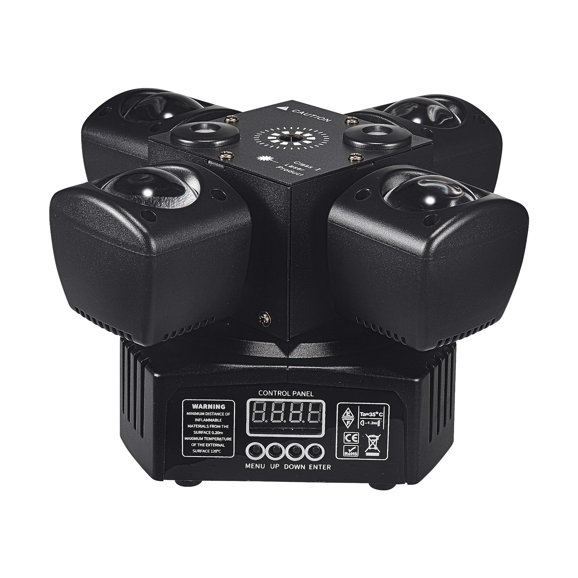 90W RGB LED Beam Moving Head Partylicht, Rot-Grüner Laser mit weißem Blitzlicht, DMX512 & Sound-to-Light Steuerung für DJ-Partys