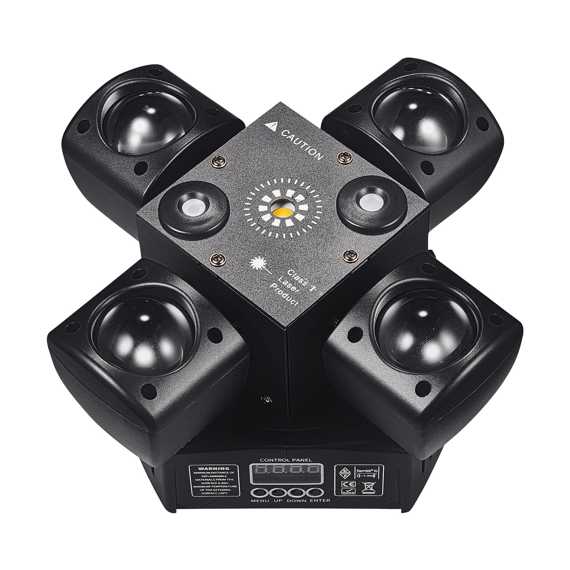 90W RGB LED Beam Moving Head Partylicht, Rot-Grüner Laser mit weißem Blitzlicht, DMX512 & Sound-to-Light Steuerung für DJ-Partys