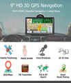 NOEIFEVO XT90 GPS-navigation, 9-tommers berøringsskærm med Europakort, 8GB ROM + 256MB RAM, flersproget support, FM-transmission, til biler/varevogne/lastbiler