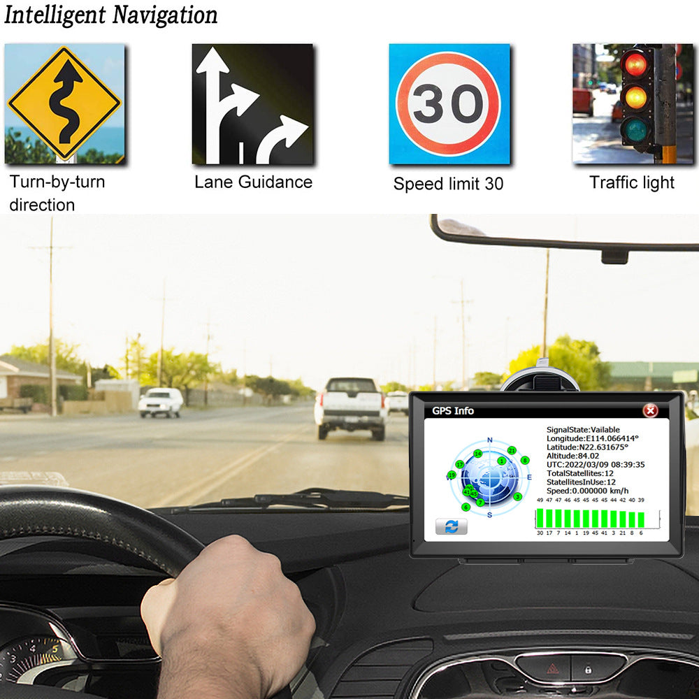 NOEIFEVO XT90 GPS-navigation, 9-tommers berøringsskærm med Europakort, 8GB ROM + 256MB RAM, flersproget support, FM-transmission, til biler/varevogne/lastbiler