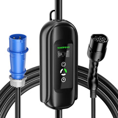 NOEIFEVO 7,2KW EV ladekabel, type 2 32A 1 fase EV lader, mobil EVSE ladestasjon med CEE Blue plugg
​