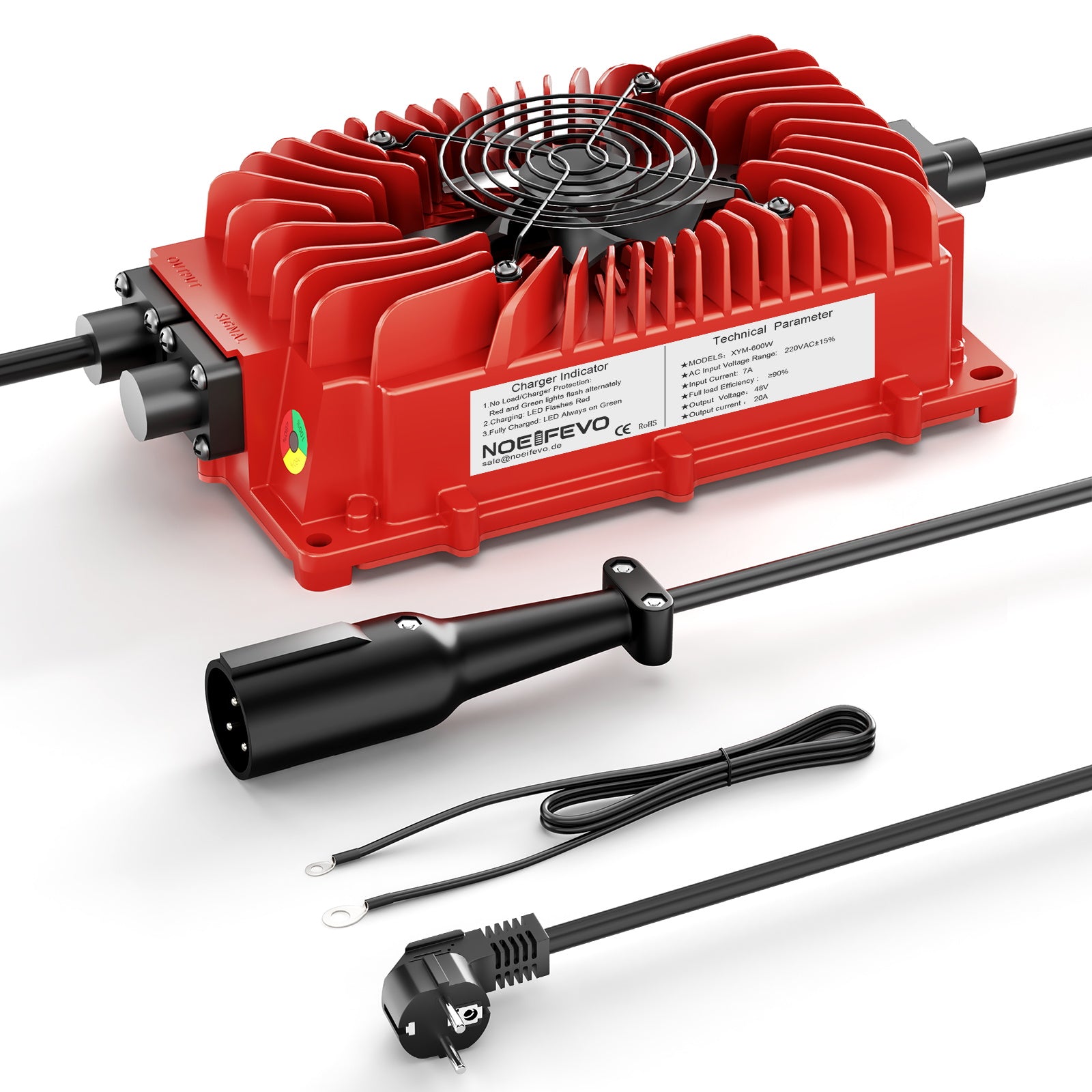 NOEIFEVO 48V 20A golfvogn batterilader for Club Car Precedent & DS med OBC-kabel