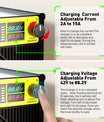NOEIFEVO 15A Strøm 42V-88.2V Spenning Justerbar Li-ion LiFePO4 Lithium Lader For 36V 48V 60V 72V 84V batteri