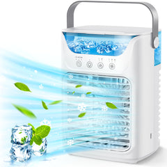 Mobil klimaanlegg, 700 ml mini-klimaanlegg, bærbart 4-i-1 mobil klimaanlegg med USB, med 2/4/6 timers timer, 3 hastigheter og 2 tåkemodus, 7 farger, mini luftkjøler for hjemmet, kontoret