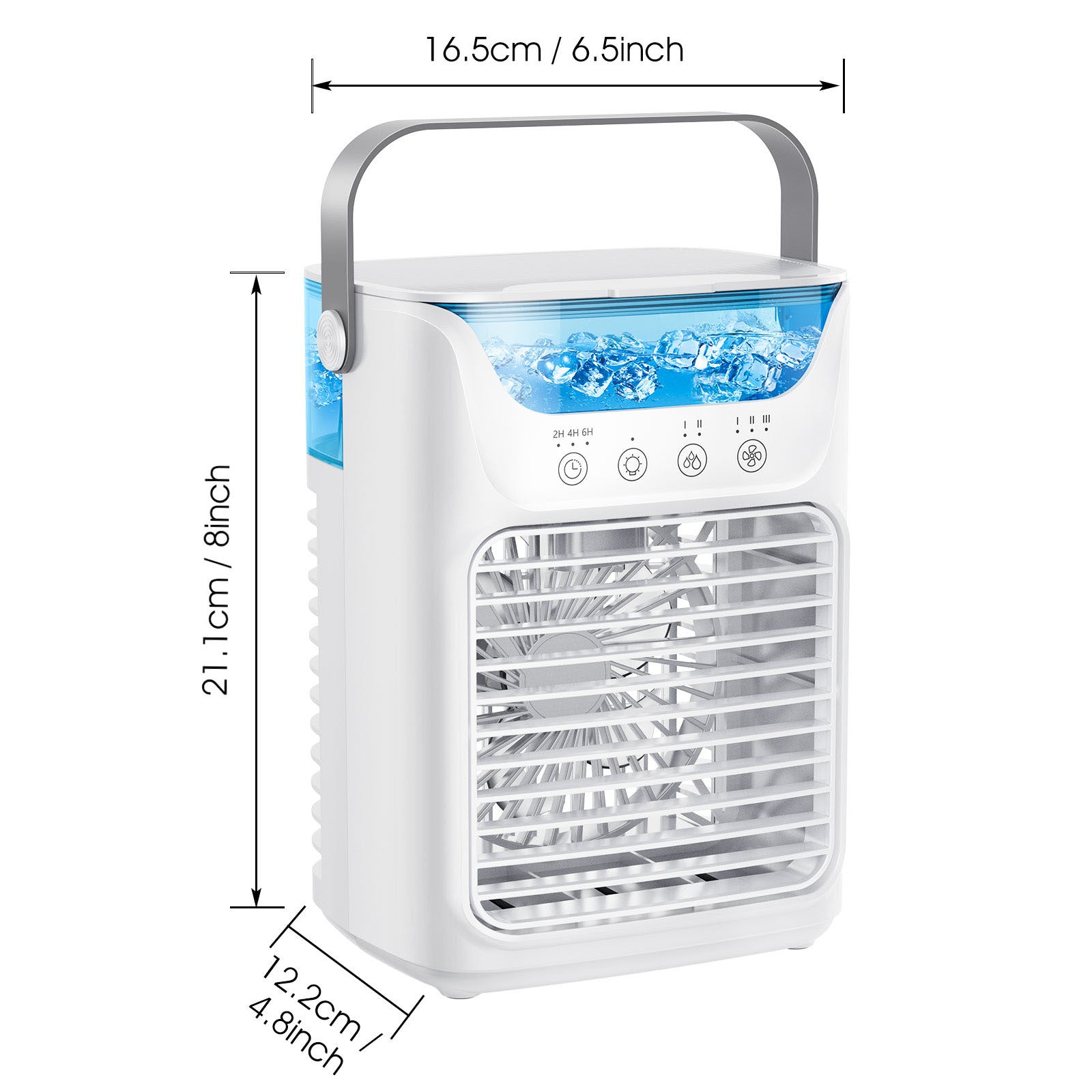 Mobil klimaanlegg, 700 ml mini-klimaanlegg, bærbart 4-i-1 mobil klimaanlegg med USB, med 2/4/6 timers timer, 3 hastigheter og 2 tåkemodus, 7 farger, mini luftkjøler for hjemmet, kontoret